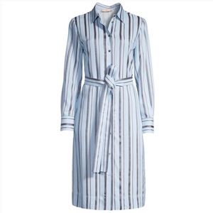 Tory burch Long Sleeve Stripe Button Down Shirtdress